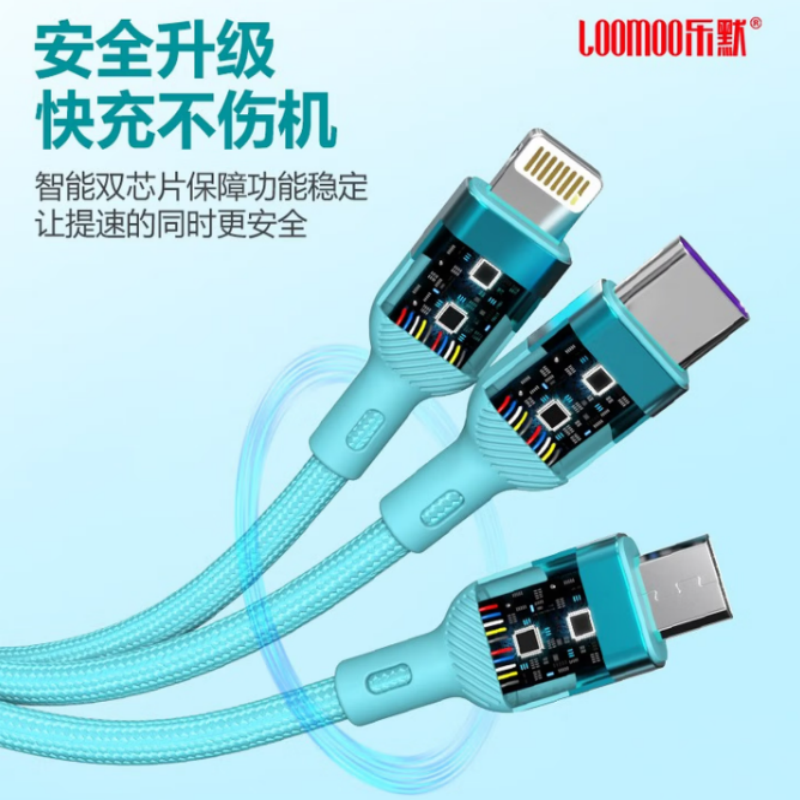 LOOMOO乐默 一拖三斜纹编织线 LCB-321 蓝色 货期1周高清大图