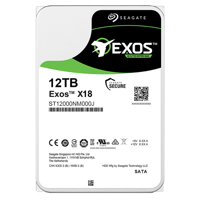 希捷(Seagate) 银河企业级硬盘 12TB 7200转 SATA接口 CMR垂直技术 监控录像机台式机NAS服务器硬盘 机械硬盘 ST12000NM000J