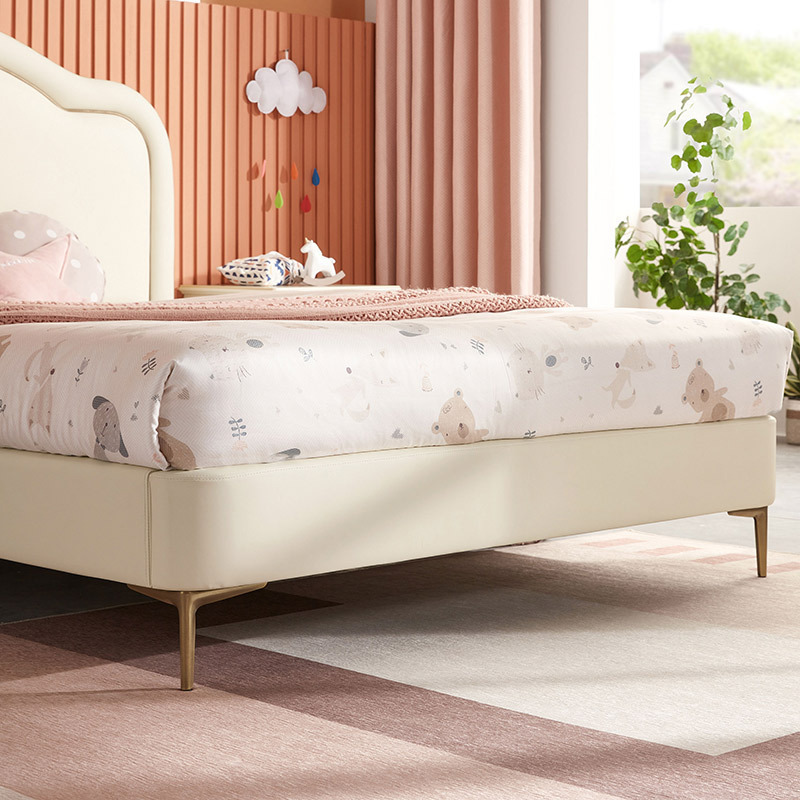 林氏家居可爱儿童床女孩少女公主床卧室单人床软包家用家具lh098