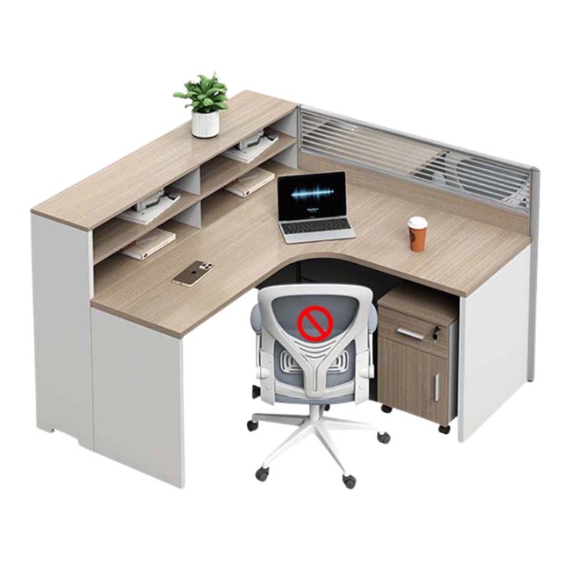 DXBG简约现代职员办公桌员工位转角l型卡座电脑桌办公室桌椅组合F型单人位+活动柜高清大图