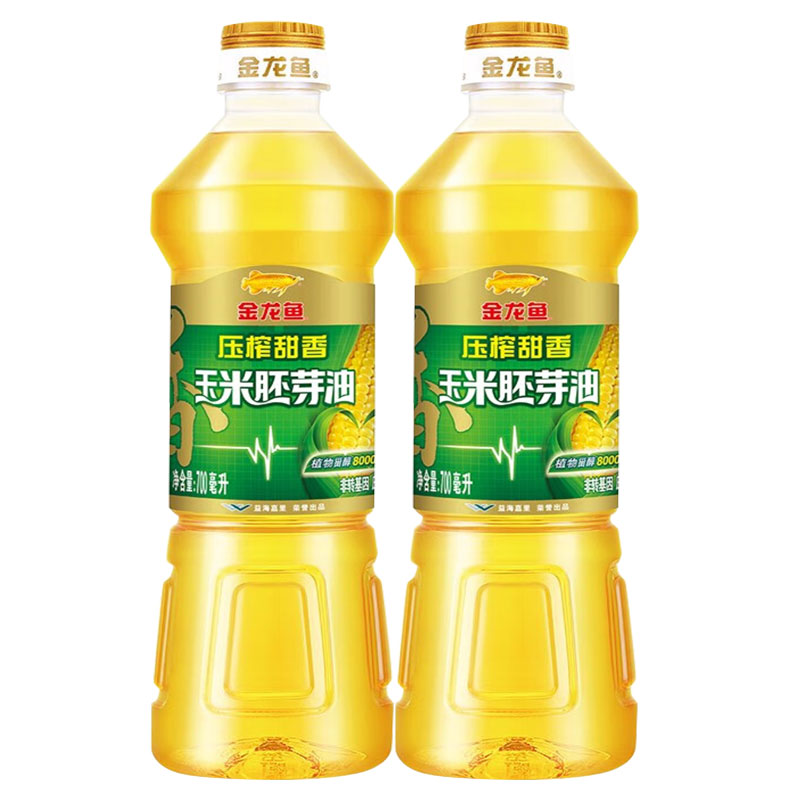 金龙鱼甜香玉米胚芽油700ml非转基因家用炒菜压榨食用油高清大图
