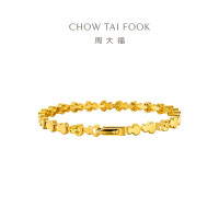 周大福爆闪鱼鳞葫芦黄金手链女足金首饰(工费:1520计价)F233863