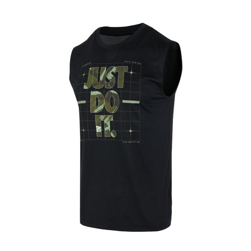Nike 圆领字母印花休闲无袖背心 男款 黑色 FJ2449-010