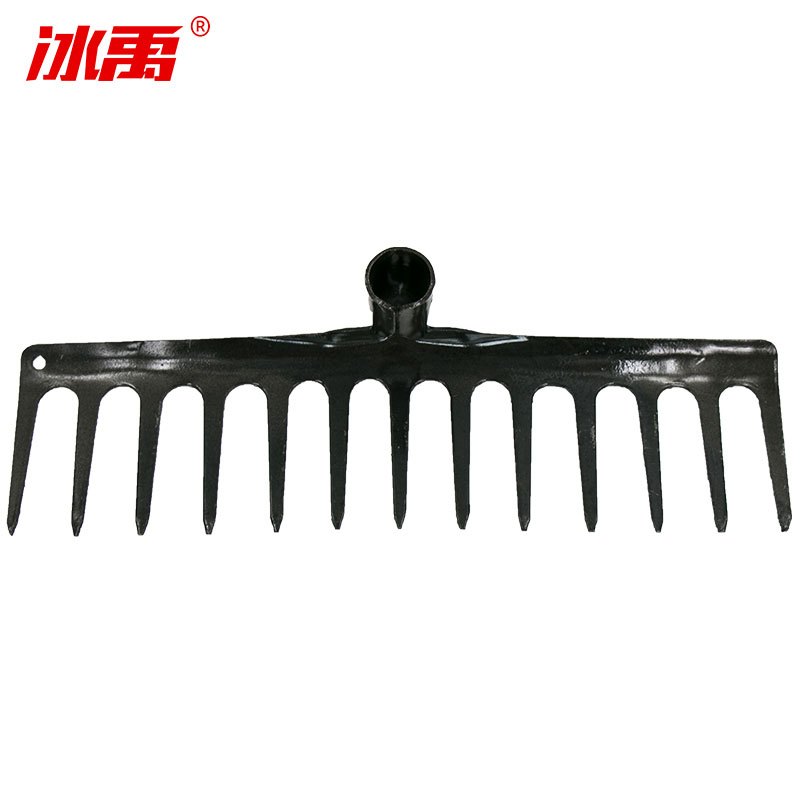 冰禹 BY-2361 13齿钉耙 农具加厚草耙子 松土铁耙落叶耙 农用园艺工具种菜 铁耙子 耙子含1.2米柄