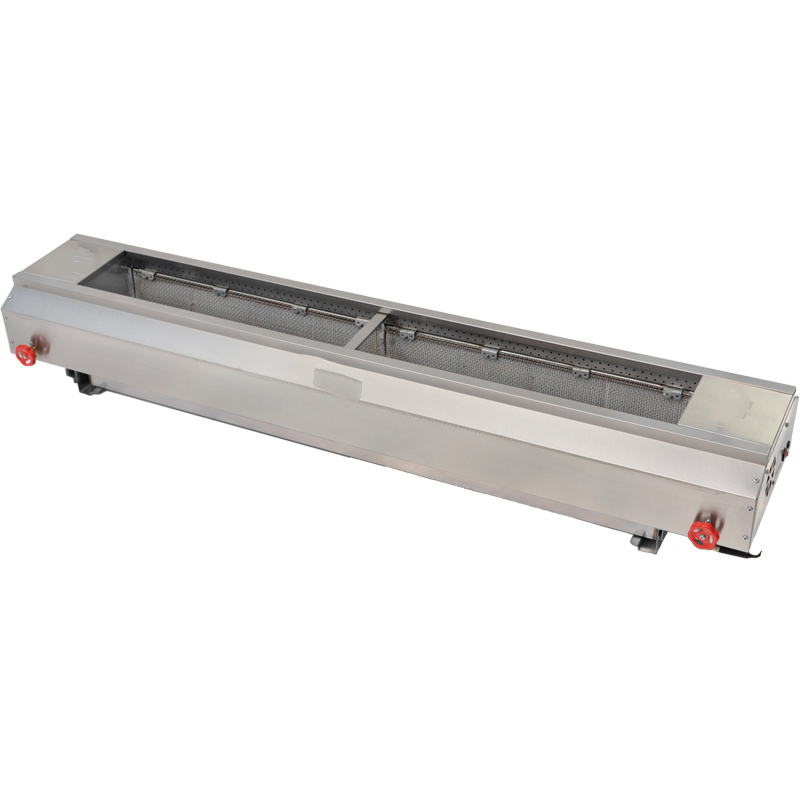 燃气烧烤炉古达商用无烟煤气天然气液化气烤炉商用摆摊烤面筋总长2米