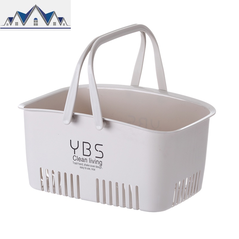 塑料手提浴室收纳筐洗澡篮沐浴迷你小篮子脏衣篮置物篮收纳篮浴框 三维工匠 北欧灰升级加大号