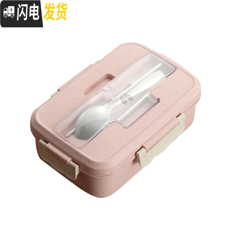 三维工匠上班族饭盒女韩式便当盒可微波炉密封学生带盖分格带提手袋送餐具 韩式便当盒蓝+保温袋蓝[2套]高清大图