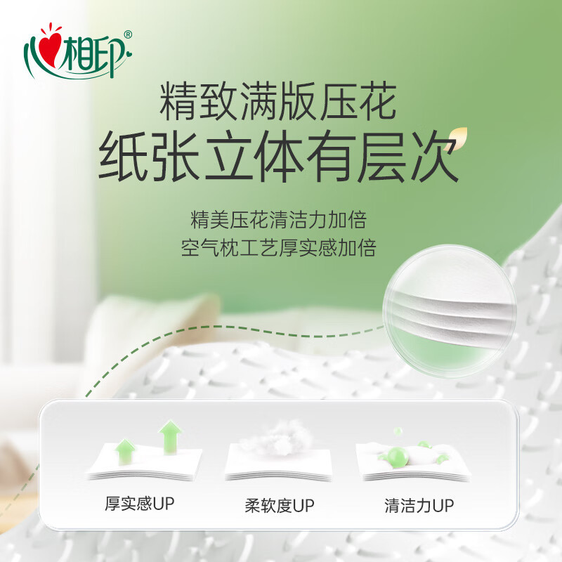 心相印茶语精选320抽4提四层悬挂式提装面巾纸(赠一个挂钩) DT10320(箱装)高清大图