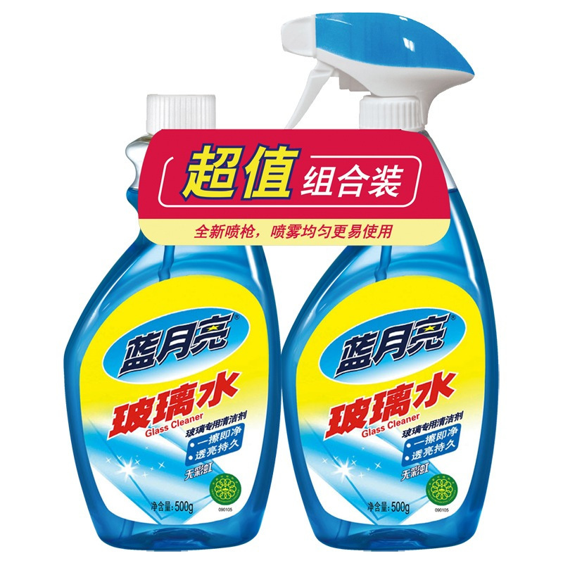 蓝月亮 玻璃多表面清洁剂 玻璃水 (500g瓶+500g瓶装补充液)