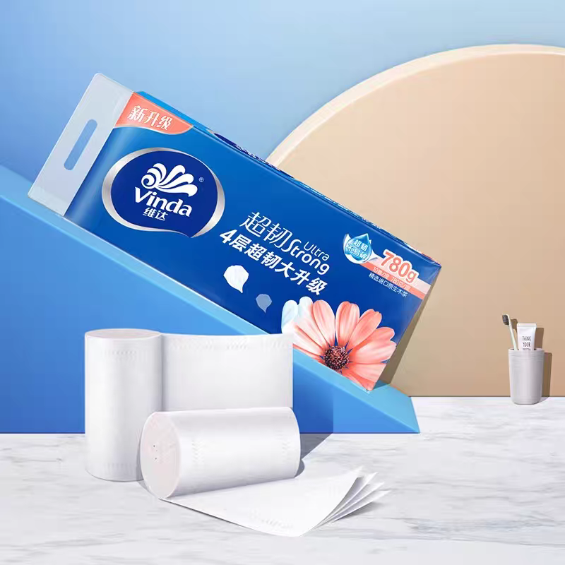维达卷纸无芯4层10卷780克超韧大卷卫生纸家用提装厕纸卷筒纸LU高清大图