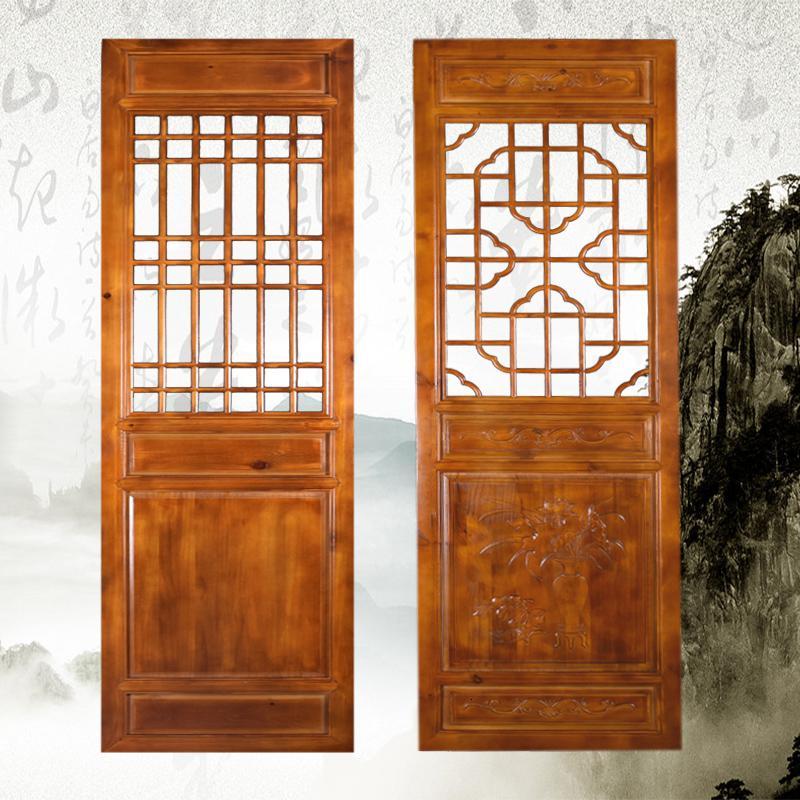 森美人东阳木仿古窗实木花格玄关隔断背景墙中式装修榆木窗复古