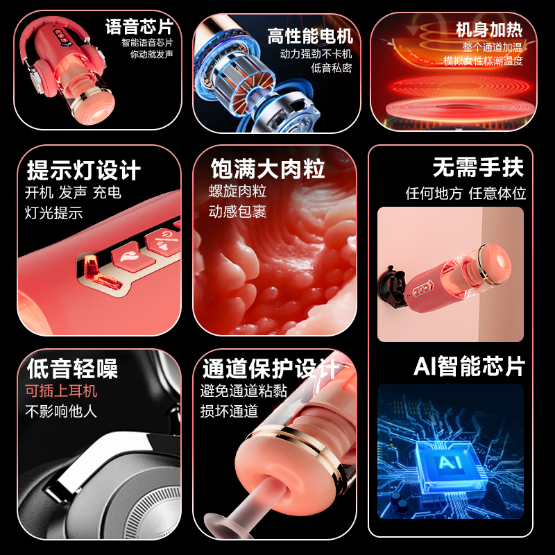 全自动飞机伸缩恒温旋转男性电动成人情趣用品自慰器情趣解压玩具高清大图