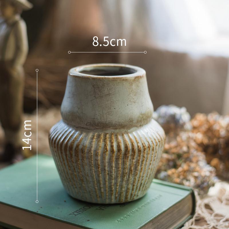 家柏饰(CORATED)釉下彩条纹瓷瓶 怀旧往事艺术风格花瓶花器工艺陶瓷摆件 怀旧往事瓷瓶(小)高清大图