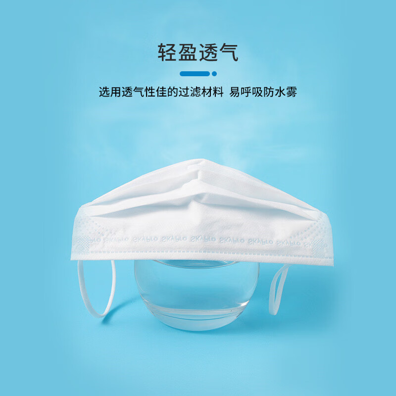 谋福(CNMF)11 一次性口罩 三层防护无菌透气防尘飞沫口罩 10片装/袋 白色
