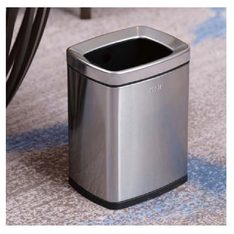 GNF垃圾桶10L不锈钢无盖垃圾桶商用酒店宾馆客房长方形房间桶卫生间 SF10-F01高清大图
