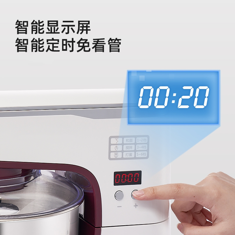 纳丽雅(Naliya)肉馅拌馅机商用和馅料上劲饺子包子肉丸食品搅拌器小型厨师机_5.5L定时款1300W拌1-4斤馅料