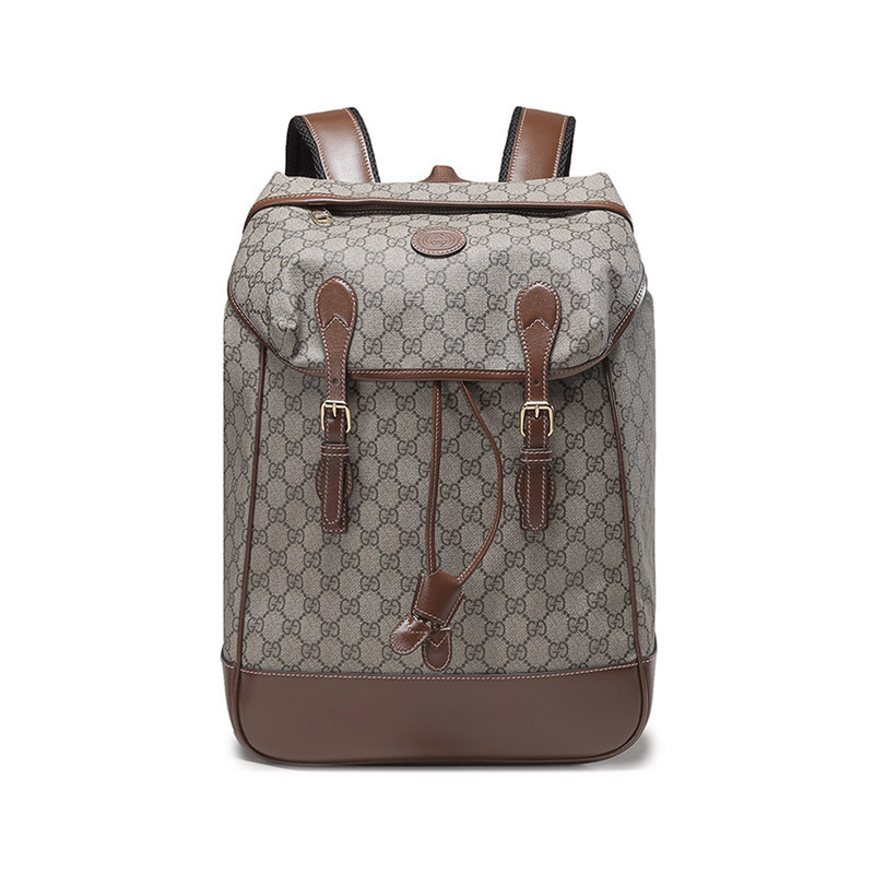 gucci 古驰 男士帆布配皮互扣式双g双肩包背包中号 696013 97s9g