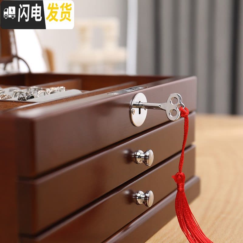 三维工匠首饰收纳盒耳饰耳钉耳环收纳盒ins风网红项链手饰品首饰盒子家用图片