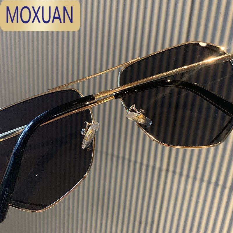 MOXUAN金属多边形新款ins男个性潮流太阳眼镜女圆脸网红情侣街拍墨镜潮太阳镜图片