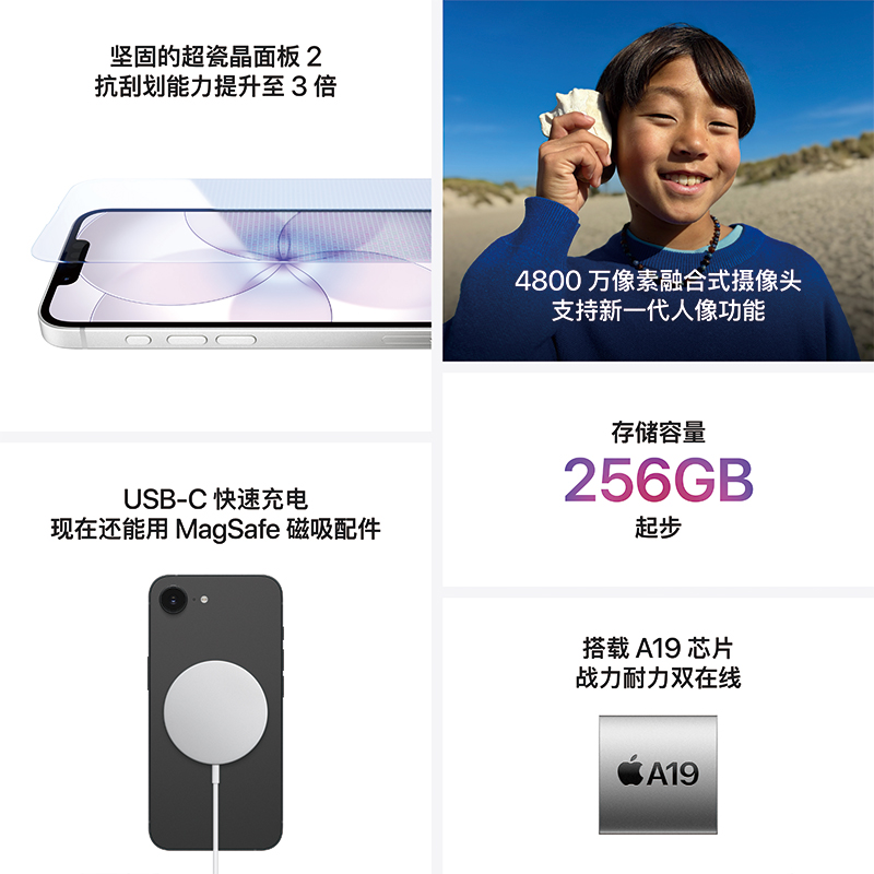 Apple iPhone 17e 256G 浅粉色 移动联通电信5G手机高清大图