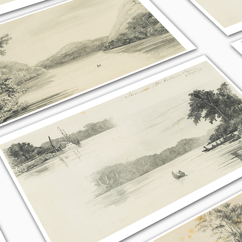 [醉染正版]大师素描风景高清临摹卡艺术明信片画作文创留言卡油画卡风景作品唯美文艺小清新精美卡片礼物套装世界名画生日贺卡片高清大图