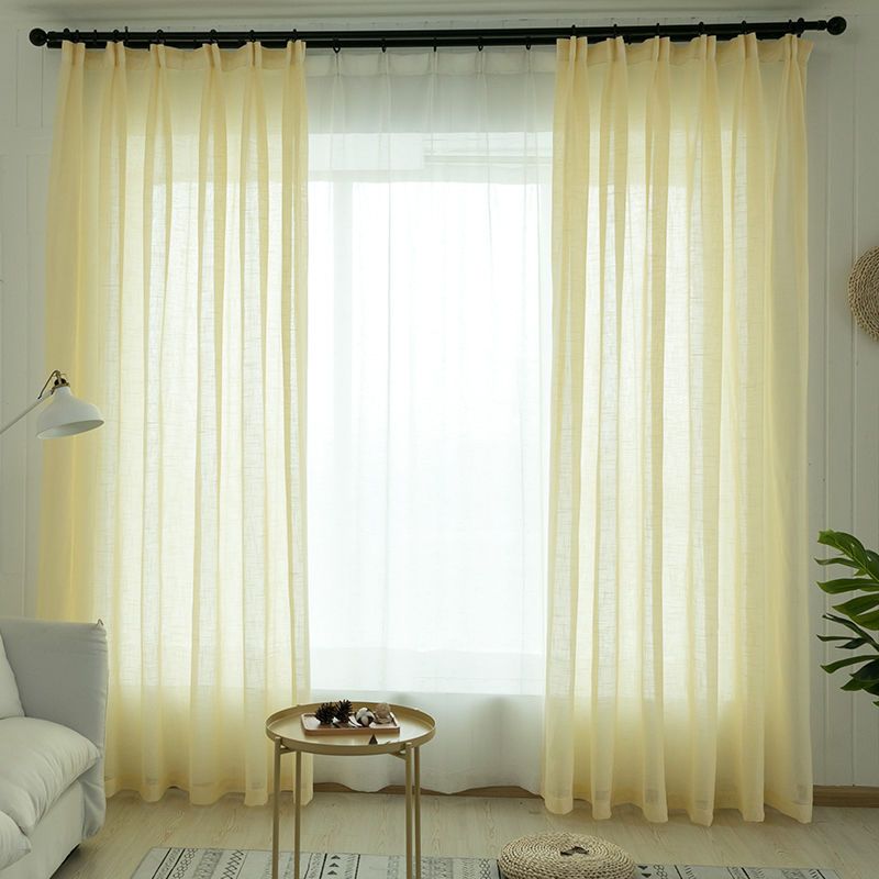 白色纱帘防蚊窗帘百搭加厚阳台纱帘客厅卧室飘窗成品窗纱纯白沙帘