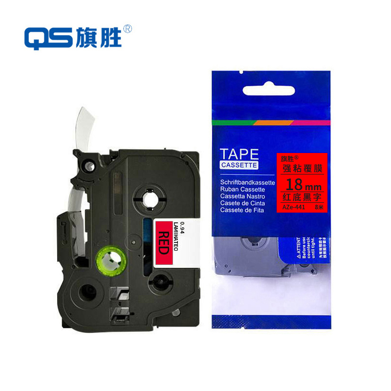 旗胜 标签色带 红底黑字 18mm AZe-441 个高清大图