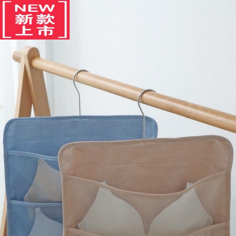 可莉允内裤内衣袜子收纳袋挂袋多格墙上门后墙挂式三合一文胸收纳器图片