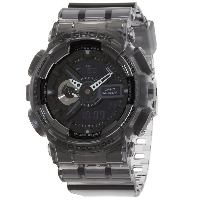卡西欧(casio)男士 g-shock 简约时尚防水树脂黑色表盘石英手表ga-110