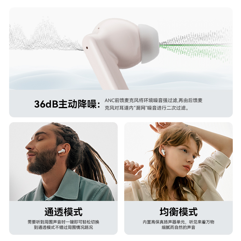 sanag塞那T80 ANC主动降噪蓝牙耳机真无线入耳式运动游戏T80高清大图