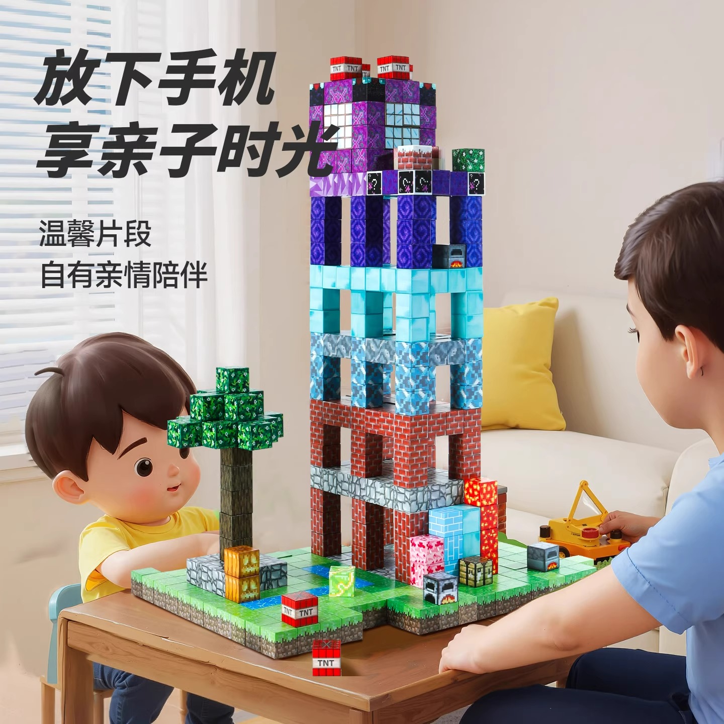 我的世界磁力方块全套正版磁吸磁铁拼图积木拼装儿童益智男孩1663高清大图