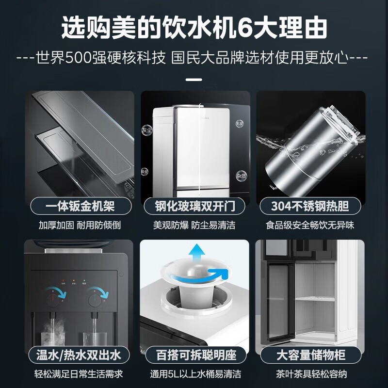 美的(Midea)饮水机家用桶装水立式办公室加热饮水器 YR1518S-X 温热型高清大图