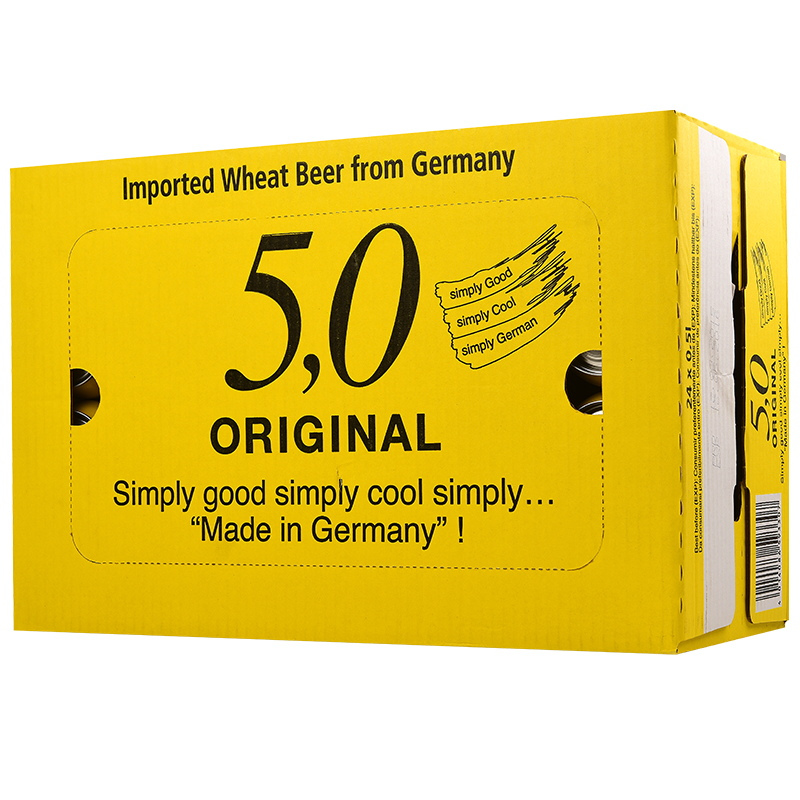 德国原装进口 5,0 ORIGINAL自然浑浊型小麦啤酒500ml*24整箱装
