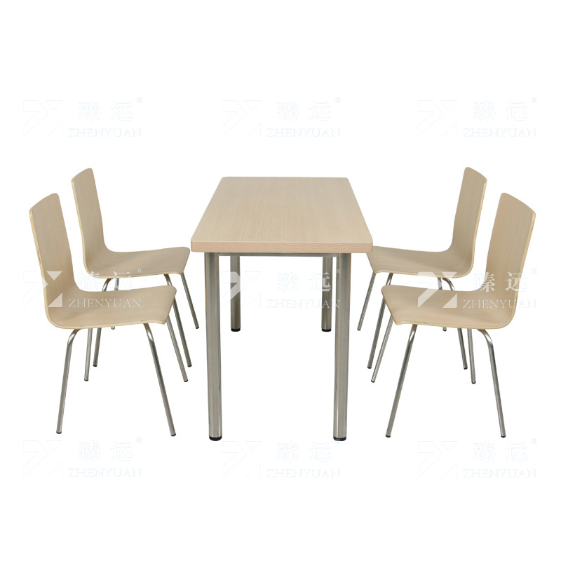 臻远 ZY4040832 餐桌椅组合学校食堂桌椅一桌四椅高清大图