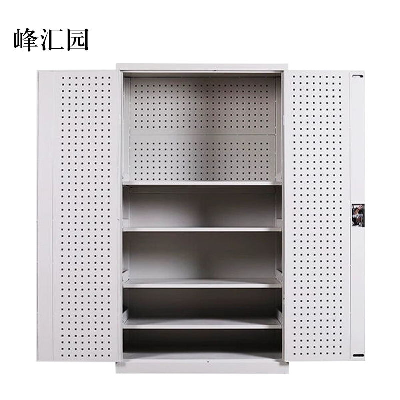 峰汇园工具柜加厚铁皮储物柜工厂车间用带抽屉汽修多功能收纳柜通门带网柜灰白色