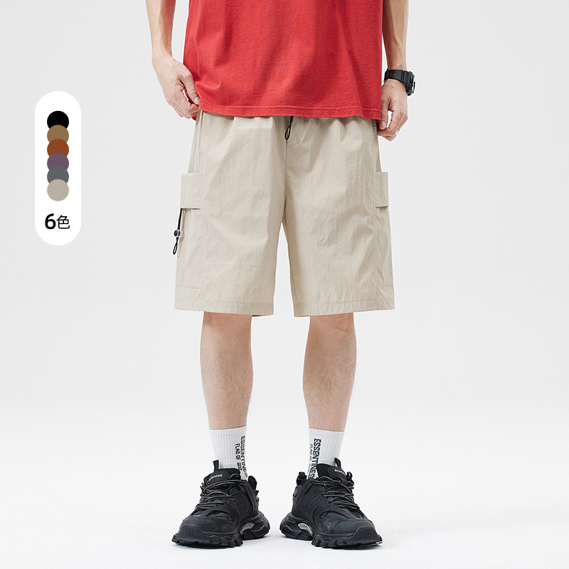 五分短裤子男装夏季新款薄款宽松休闲运动工装短裤透气青少年外穿