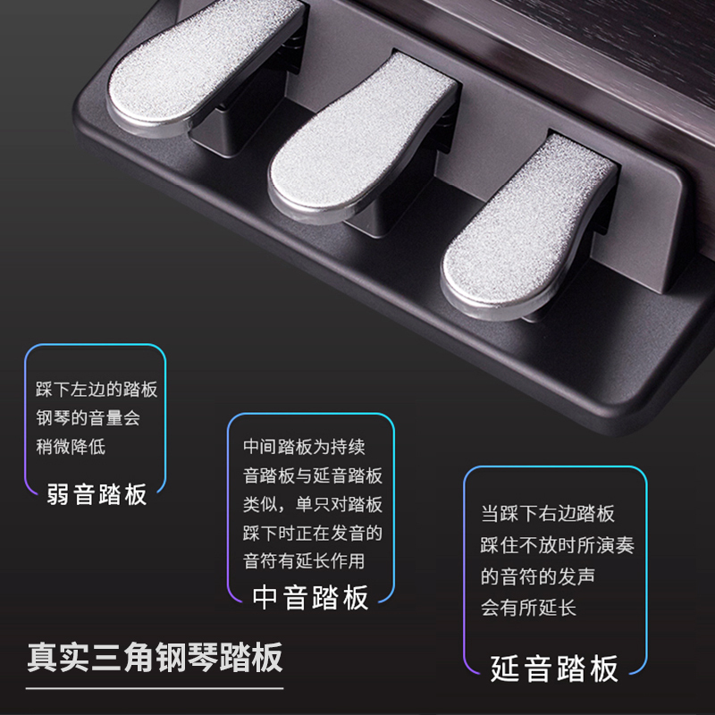 罗兰(Roland)电钢琴RP30智能带盖88键重锤立式数码钢琴黑棕色+琴凳礼包
