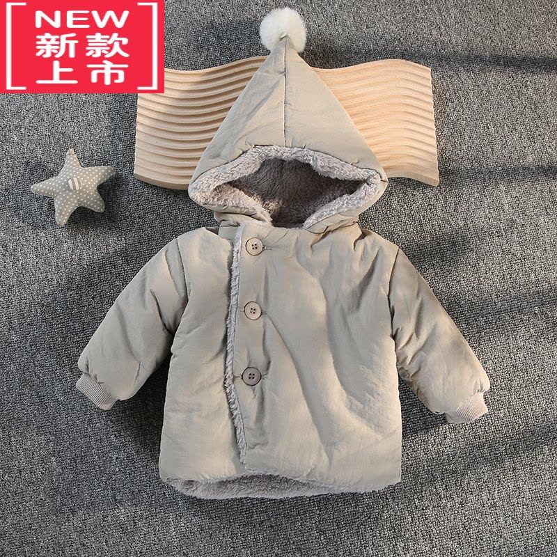 可莉允冬季男女宝宝加绒外套过年服洋气新年红色外出服婴儿保暖棉衣棉服图片