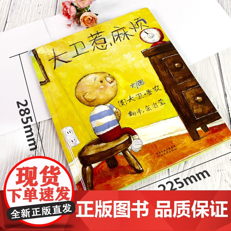 大卫惹麻烦 精装 大卫系列彩色绘本图画书 儿童启蒙学习认知读物 少儿童话故事书籍 启发绘本大卫不可以上学去3-6-8岁全高清大图