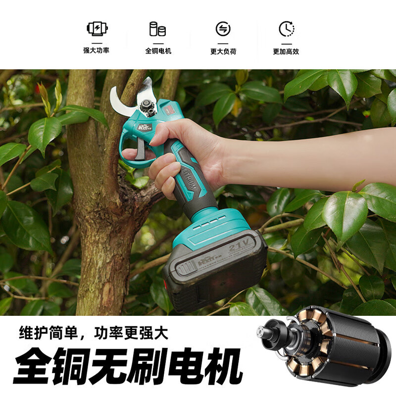 凯姿(KAZZ)电动修枝剪刀果树剪树枝剪刀锂电剪子园林修枝粗枝电剪刀2电