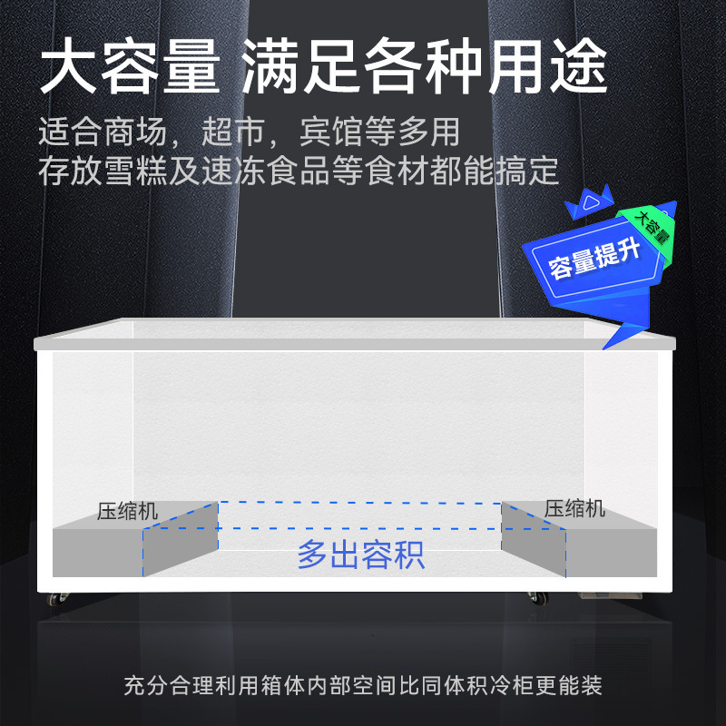 穂凌(SUILING) 596升单温冷藏冷冻可转换卧式冷柜商用冰柜保鲜饮料雪糕柜保鲜速冻柜WD4-668G