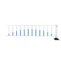 月桐蓝白色 塑钢围栏高60cm长308cm万科款 含立柱×1根+护栏×1个+底座×1个+反光灯+地钉+螺丝配件 1个
