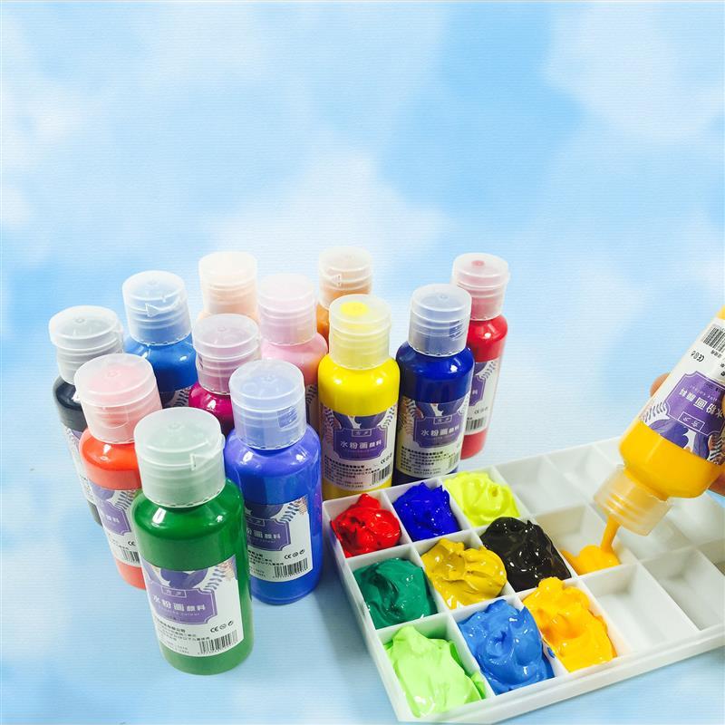 水粉颜料套装儿童水彩画工具可水洗绘画色彩幼儿园彩绘涂鸦白