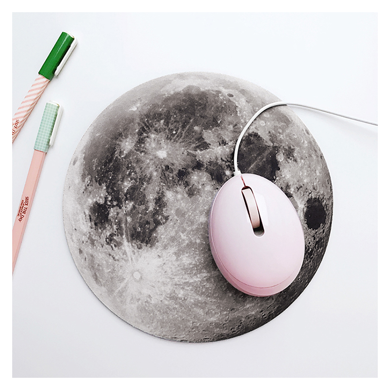 月亮鼠标垫月球圆形时尚创意个性中秋礼物电脑小号笔记本鼠标垫