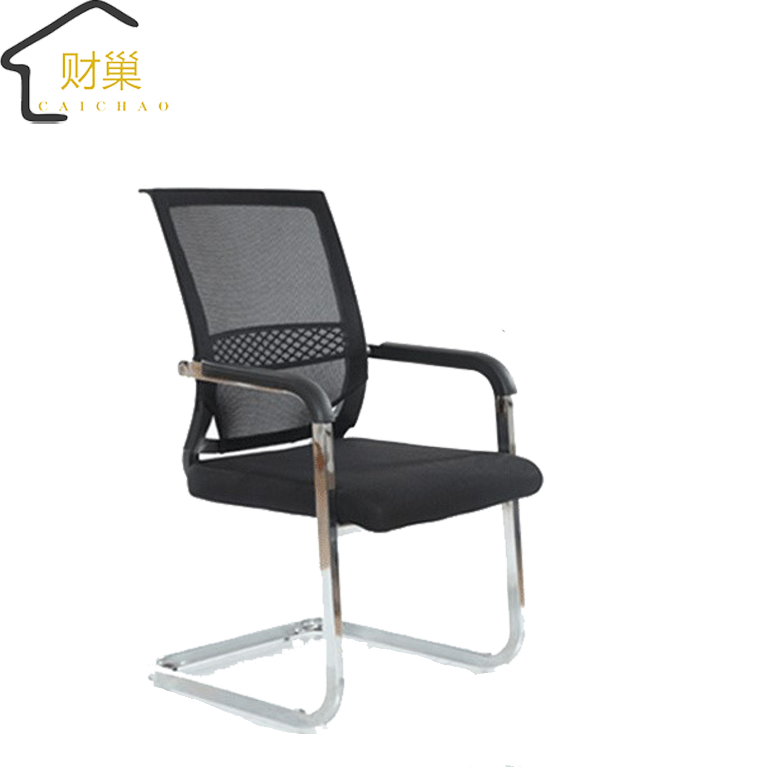 财巢 弓形办公椅 黑色 /把高清大图