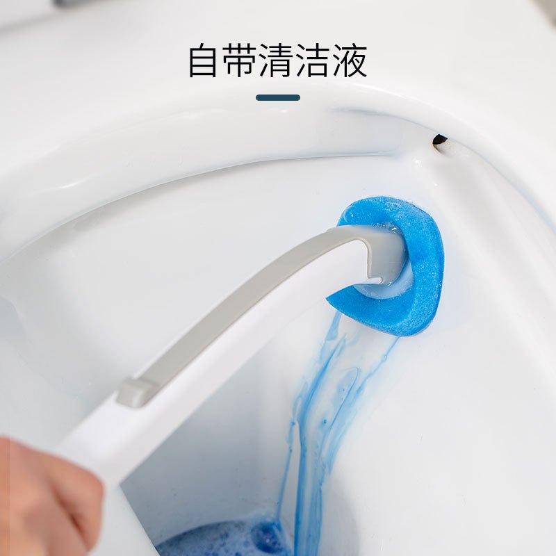 苏宁极物一次性马桶刷子无死角清洁家用套装卫生间洗厕所清洁神器带底座自带8个清洁刷头+原装替换清洁刷头8个浴室用品