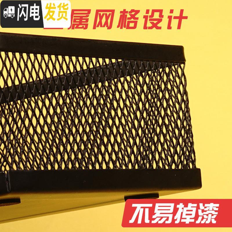 三维工匠多功能大容量笔筒收纳盒办公室用品创意时尚简约个生桌面文具收纳装笔放笔的收纳盒铁艺金属笔座笔插笔桶 三格大_484