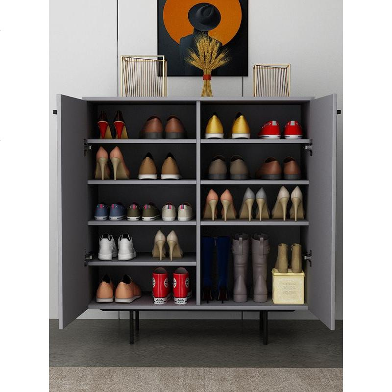 北欧轻奢风鞋柜家用口简约现代玄关收纳厅柜多功能大容量组装
