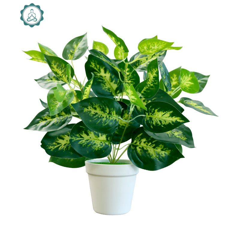 仿真绿萝塑料盆栽仿真植物室内装饰盆景假花假绿植绿萝套装摆件 封后 B款绿萝叶+砂盆