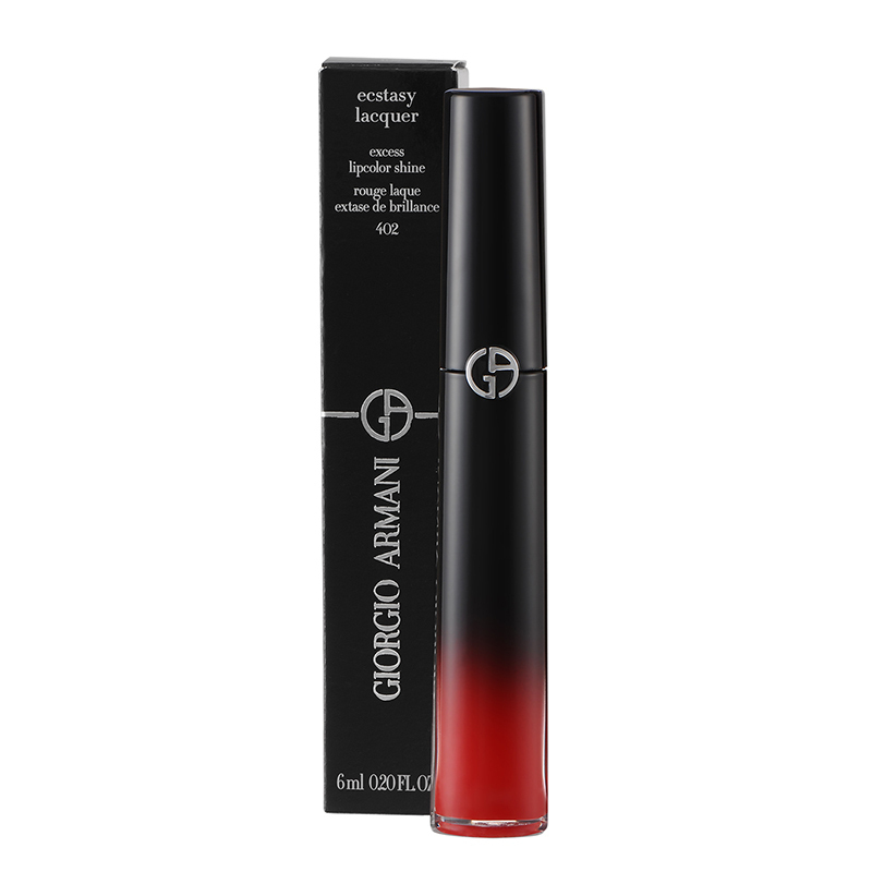 阿玛尼(ARMANI) 漆光迷情唇釉唇彩黑管口红6ml #402 RED TO GO